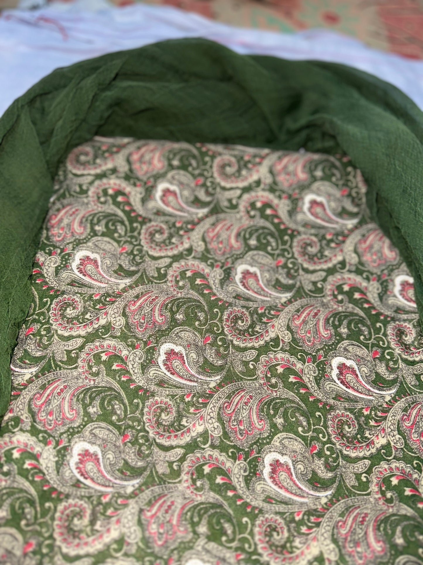 Mehendi Green Paisley Printed All-over Cotton Salwar kameez Suit with Matching Dupatta – Reeejhh